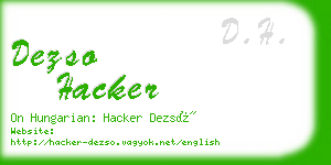 dezso hacker business card